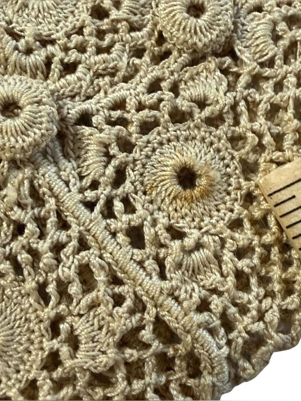 Vintage Crochet Lace Gloves 1940s-1960s Beige Color